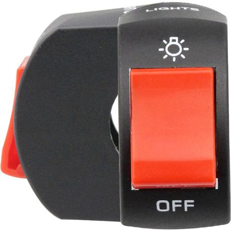 SHINING HOUSE Interrupteur de Guidon de Moto, Commutateur de Montage de Guidon de Moto Electrique Etanche LED On / Off avec Bouton (Red) (1/3)