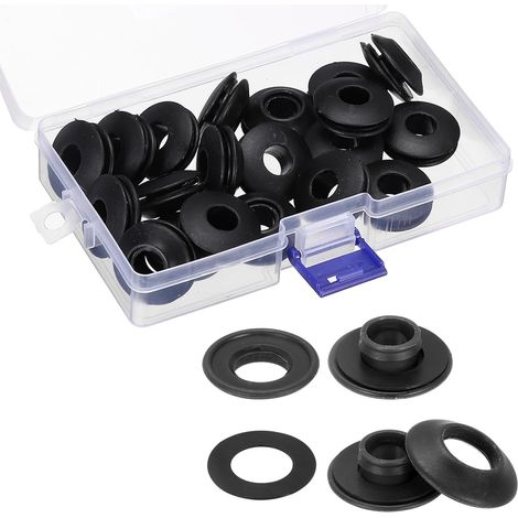 Lot de 20 œillets en Plastique pour bâches, Noirs (1/5)
