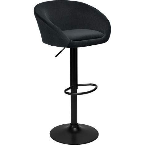 Paterson Barhocker, schwarzer Samt