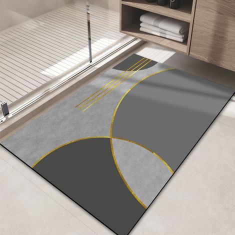 Ede Terre de diatomées en couches de 40 x 60 cm Tapis de sol en terre de diatomées, tapis antidérapant pour salle de bain, tapis absorbant et à séchage rapide pour l'entrée des toilettes (1/4)