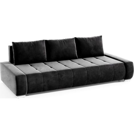 Sofa 3-Sitzer mit Schlaffunktion VOGAR Stoff Monolith Grafit (1/4)