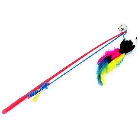 Jouet Interactif Pour Chat - Baguette À Plumes 31 Cm - Idéal Pour Jeu Intérieur - 1 Pièce