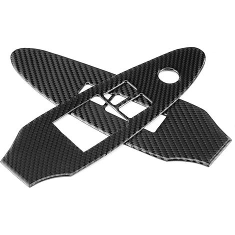 2 Stück Abdeckungen und Rahmen für Fensterheberschalter aus Kohlefaser, passend für Nissan 370Z Z34 2009–2020, Linkslenker (1/4)