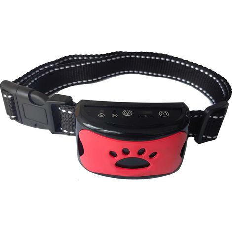 3 In1 Collier anti-aboiement pour chien Dispositif d'aboiement excessif Sûr Inoffensif & Formation anti-aboiements sans cruauté - Rouge