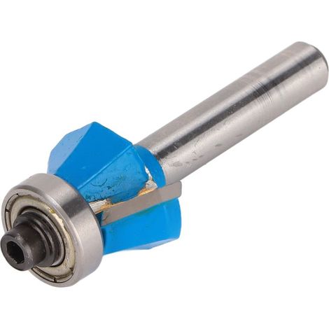 Couteau à chanfreiner à 45 degrés, tige droite de 6,35 mm (1/4 po) avec roulement supérieur, couteau à chanfreiner pour le travail du bois, 6,35 x 6,35 mm (1/4 x 1/4 po) (1/5)