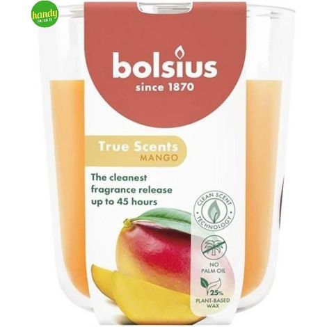 Candela vetro True Scents Mango Bolsius
