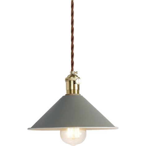 Lampada Sospensione Vintage Retro Metallico E27 20,5 cm Grigio (1/4)