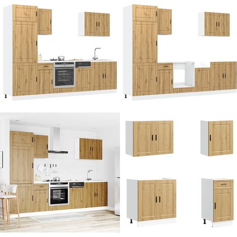 7-tlg. Küchenschrank-Set Kalmar Artisan-Eiche Holzwerkstoff - Küchenschränke - Küchenmöbel (1/5)