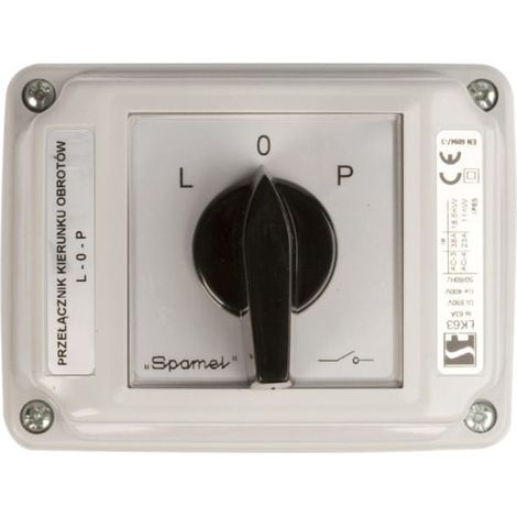 Nockenschalter L-0-P 3P 63A im Gehäuse ŁK63-3.8368OB3
