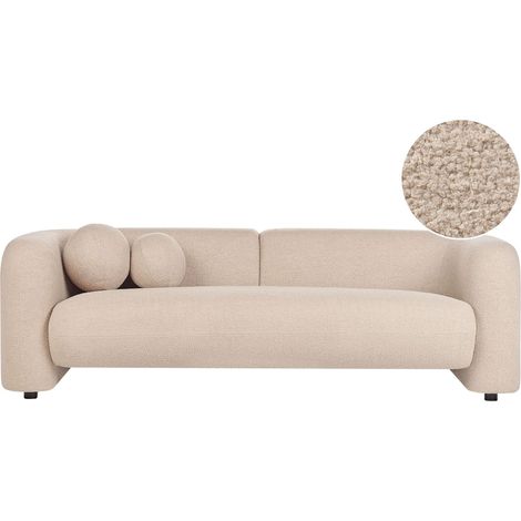 Sofa 3 Seater LEIREN Boucle Beige