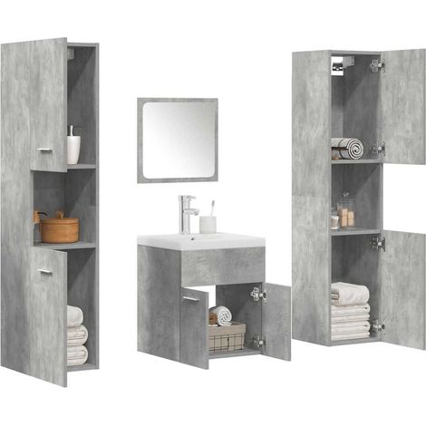 5-tlg. Badmöbel-Set Betongrau Holzwerkstoff vidaXL (1/5)