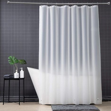 Doublure de rideau de douche en plastique EVA épais de qualité supérieure avec œillets antirouille et 3 aimants lestés (mat, 180 x 180 cm) (1/5)