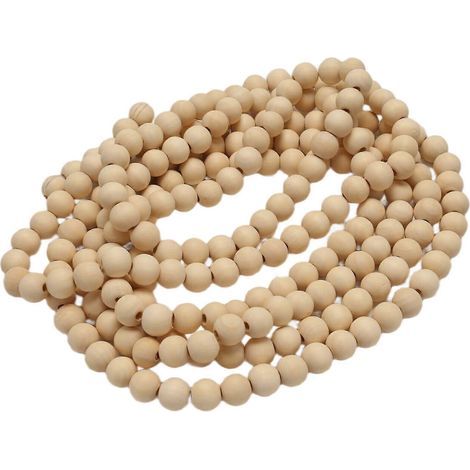 Une couronne de Noël en perles de bois naturel de 2,7 mètres (8,86 pieds) est parfaite pour les célébrations de Noël et les mariages de style champêtre (1/5)
