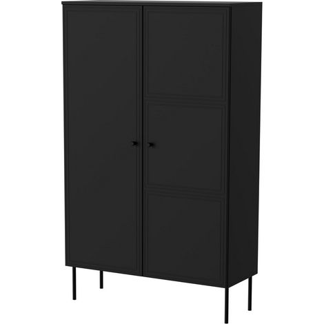 Armoire de salon noire 100 x 166 cm Pazol (1/5)