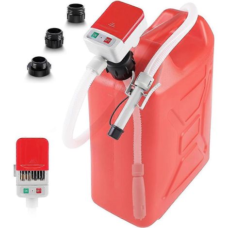 Pompe à eau portable à batterie avec capteur d'arrêt automatique et adaptateur pour 3 réservoirs, débit de 2,4 GPM, tuyau de 51 pouces. (1/5)