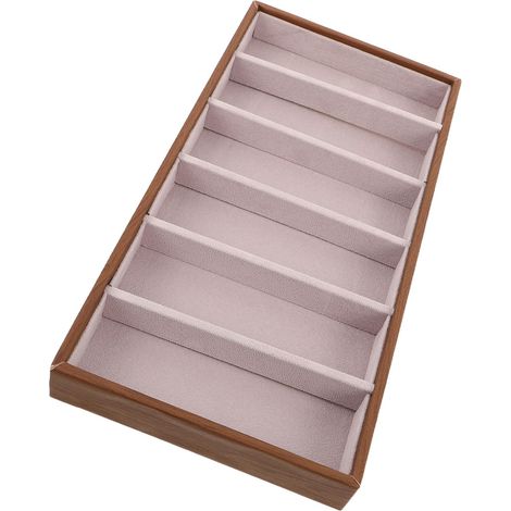 Boîte à Lunettes de Soleil Plateau de Rangement en Bois et Compartiments Séparés, Support Lunettes Facile à Nettoyer pour Usage Personnel à Domicile (1/5)