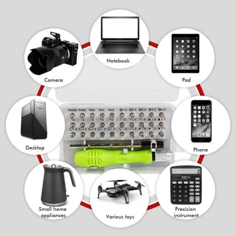 32-in-1 Magnetisches Präzisionsschraubendreher-Set für Elektronikreparaturen, Mini-Werkzeug für Handy, Laptop, Computer, Brille und Uhr (1/5)