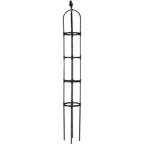 Tuteur pour plantes en fer galvanisé  Support d'architecture pour plantes à feuilles expansées  Peau de PE antidérapant  Blanc, Noir  Comprend: 1x Stand de fleur (1/5)