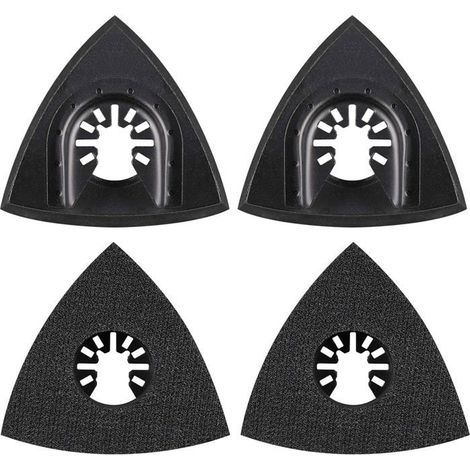 4-teiliges Delta-Schleifpad 80 mm, Zubehör für Multifunktionswerkzeuge zur Montage von Pads, Multifunktionswerkzeugklingen und Oszillationswerkzeugen