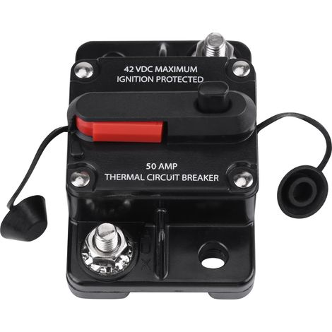 Disjoncteur en ligne pour autoradio DC12V-42V à réarmement manuel (50 A) (1/5)