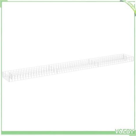 Lit surélevé à gabion - FAFEICY - 145636 - Acier galvanisé - 270x30x10 cm - Argenté (1/5)