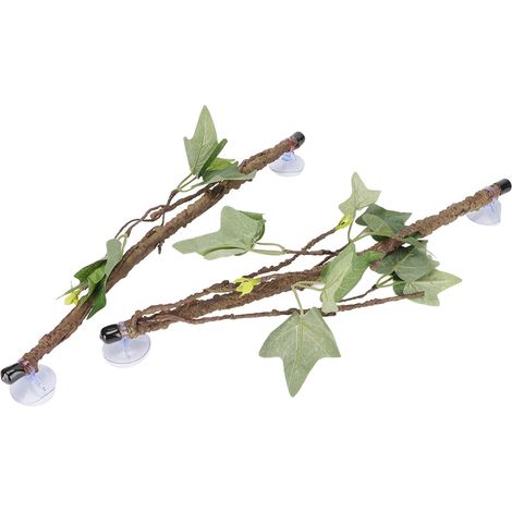 Décoration de plante de terrarium de branche d'angle de reptile avec ventouses pour l'escalade de serpent de lézard (1/5)