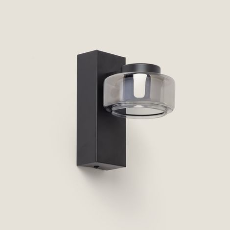 Lampada LED da Parete Bagno 4W Metallo e Vetro Zisna Nero