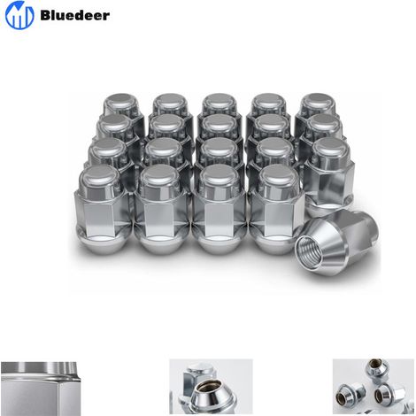 Bluedeer – Écrou de roue borgne M12x1.50 chromé – Lot de 20 pièces – Acier allié forgé à froid – Protection contre rouille et corrosion