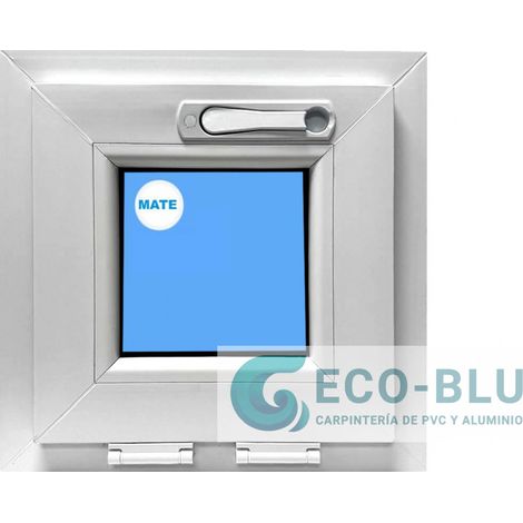 Eco-Blu – Fenêtre PVC 400x400 blanche oscillo-battante – Verre 4-16-4 Argon Low-E opaque – Profilé 60mm – Isolation thermique A+