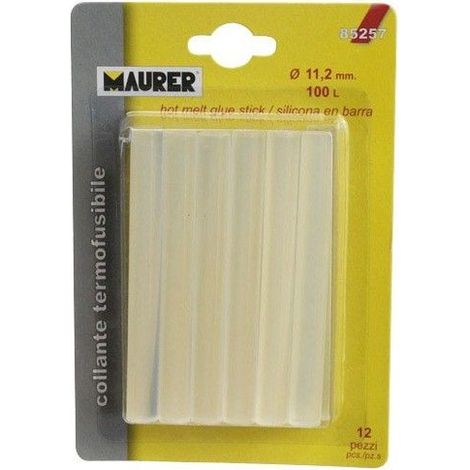 Colla Termofusibile Trasparente in Stick Maxi  12x100 mm Universale Maurer 12Pz (1/2)