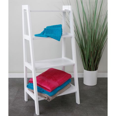 Leiterregal weiß Handtuchregal Badezimmerregal Regal Blumentreppe Blumenständer (1/2)
