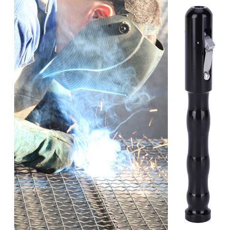 Stylo de soudage TIG en alliage d'aluminium noir avec poignée antidérapante et surface anodisée, outil de 1,0 à 3,2 mm (1/5)