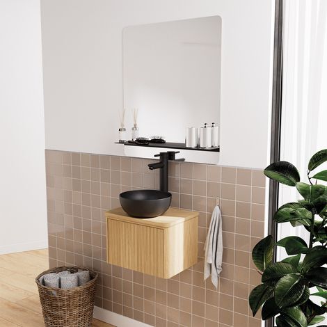 Lavabo appoggio Ø26 x H.12 cm nero MIRA