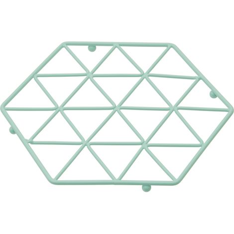 Premier Housewares Trivets For Kitchen Worktops Green Finish Iron Cast Trivet For Pan / Pots / Hot Dishes Hexagon Shaped Stand / Stands For Serving Platters 2 x 22 x 2 (1/2)