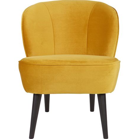 Fauteuil cocktail en velours - Ocre - SARA (1/5)
