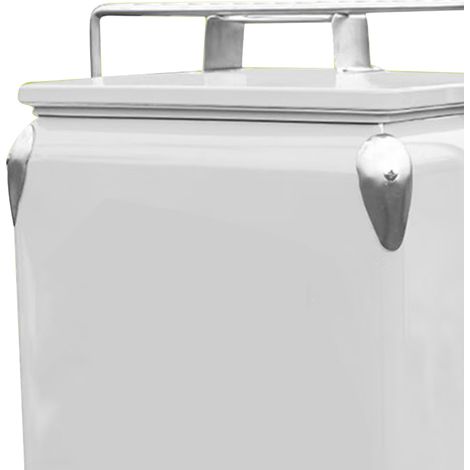 Retro Cola Mini-Kühlschrank, 13 l, tragbarer Reisekühlschrank für Camping und Picknicks, 38 x 32 x 24 cm, Weiß (1/4)