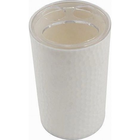 Cleafe - Porta Spazzolini Bicchiere Accessorio Bagno Bianco 3 Fori Portaspazzolini 10435 - (1/3)