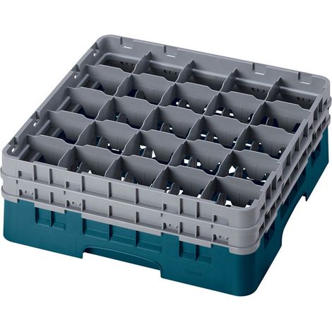Casiers de lavage - Haut max 15.5 cm - 50 x 50 x 18.4 cm - Vert Turquoise - Lot de 4 - Cambro