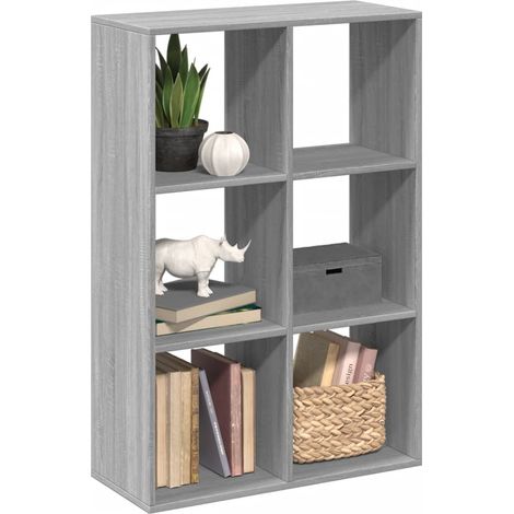 Raumteiler-Bücherregal Grau Sonoma 69,5x29x103,5 cm