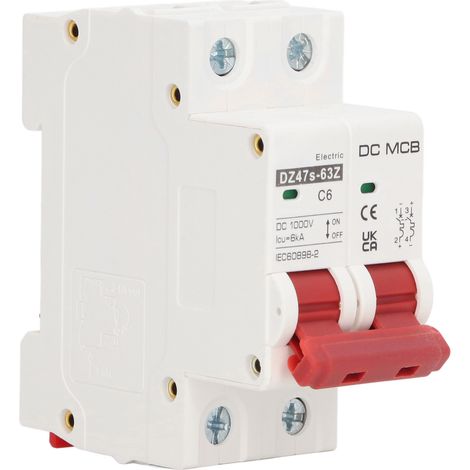 Miniatur-Leistungsschalter 2P 6A 6000A Schaltvermögen 1000V DC für Photovoltaik-Solaranlagen (1/5)