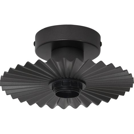 OSRAM Decor Plissee Plafonnier décoratif avec abat-jour, culot E27, en métal, 200 mm, IP20, gris foncé (1/5)