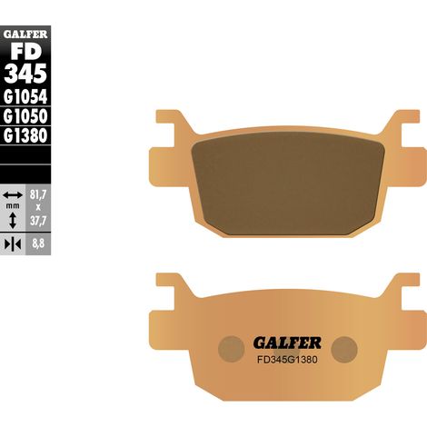 PASTILLAS DE FRENO GALFER KH415 DE METAL SINTERIZADO (DORADO) PARA SCOOTER