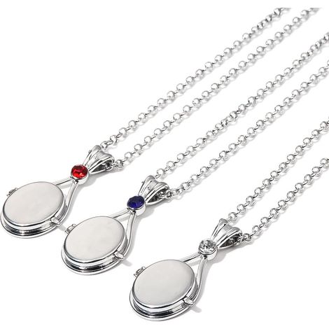 Collier médaillon sirène en argent et acier inoxydable H2O - Pendentif sirène - Bijoux colliers en 3 pièces - Cadeau pour femmes et filles (1/5)