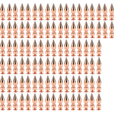 Lot de 100 Piques À Vêtements Rose Doré Métal Fileté Précision Pointes et Clous pour Chaussures Ceintures Vêtements 8x26mm (1/5)