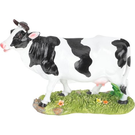 Figurine de Vache en Résine Cartoon, Petite Sculpture Décorative pour Jardin et Intérieur, Ornement Animal en Résine, Décoration Paysagère Extérieure, Modèle Unique (1/5)