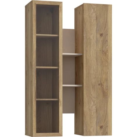 Vitrine à suspendre réversible décor chêne et sable - FLORE (1/5)