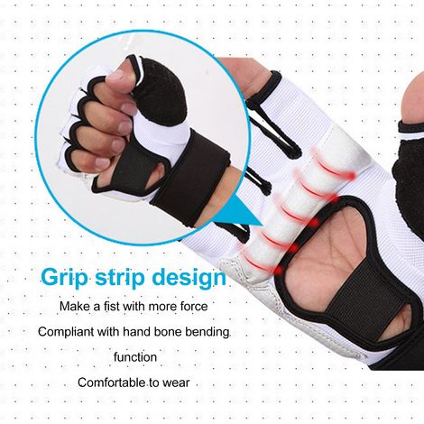 Gants de Taekwondo Adulte Enfant Professionnels Respirables Sac de Frappe Entraînement Kickboxing Poings Taille M (1/5)