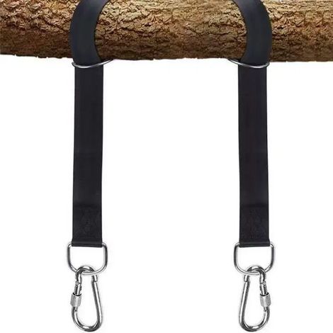 Kit de suspensión para hamaca de alta resistencia de 150 cm, capacidad de carga máxima de 500 kg, con dos mosquetones de acero inoxidable, para colgar neumáticos, porches, exteriores y columpios para (1/5)