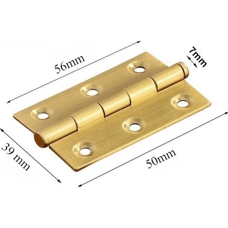 (Finition brossée scellée - 2 A) 4 charnières haut de gamme en laiton pour portes de placards de chambre, tiroirs de cuisine et meubles en bois. Accessoires pour meubles en bois. (1/5)