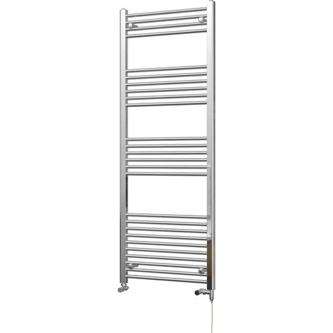 Zennor - Chrome Dual Fuel Towel Rail H1600mm x W600mm Standard - Straight (1/3)